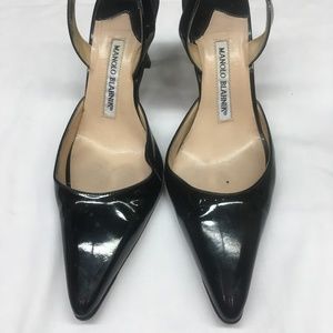 Manolo Blahnik Black Patent Leather Heels - 7.5